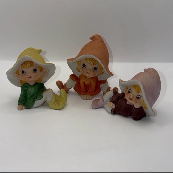 Homco Other - Vintage Set of 3 1970’s Homco Pixie Porcelain Fairie Elf Figures #5213